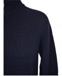 Nigel Hall Navy 'Marco' Ribbed Full Zip Cardigan - Knitwear from Jonathan  Trumbull UK