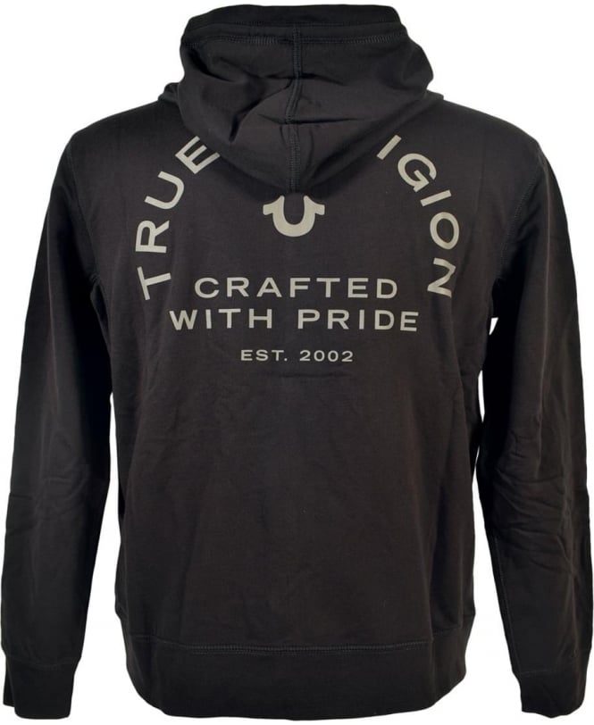 True Religion 'Crafted With Pride' Hoodie In Black Sweatshirt from  Jonathan Trumbull UK